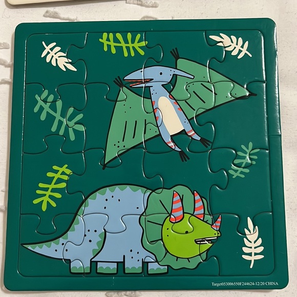 🦖Lot of 4 Puzzles! Dinosaur Jigsaw Puzzles & Small Shapes Puzzle - Picture 10 of 10